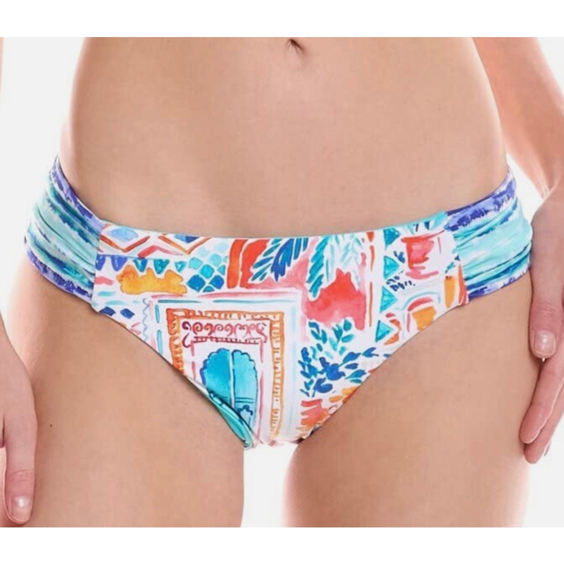 La Blanca Terra Italia Reversible Side Shirred Hipster Bikini Bottom 16 Nwt